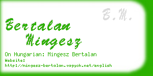 bertalan mingesz business card